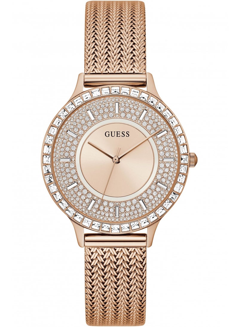 GUESS ساعة جيس النسائية ذات هيكل ذهبي اللون كوارتز GW0402L3 - Image 2