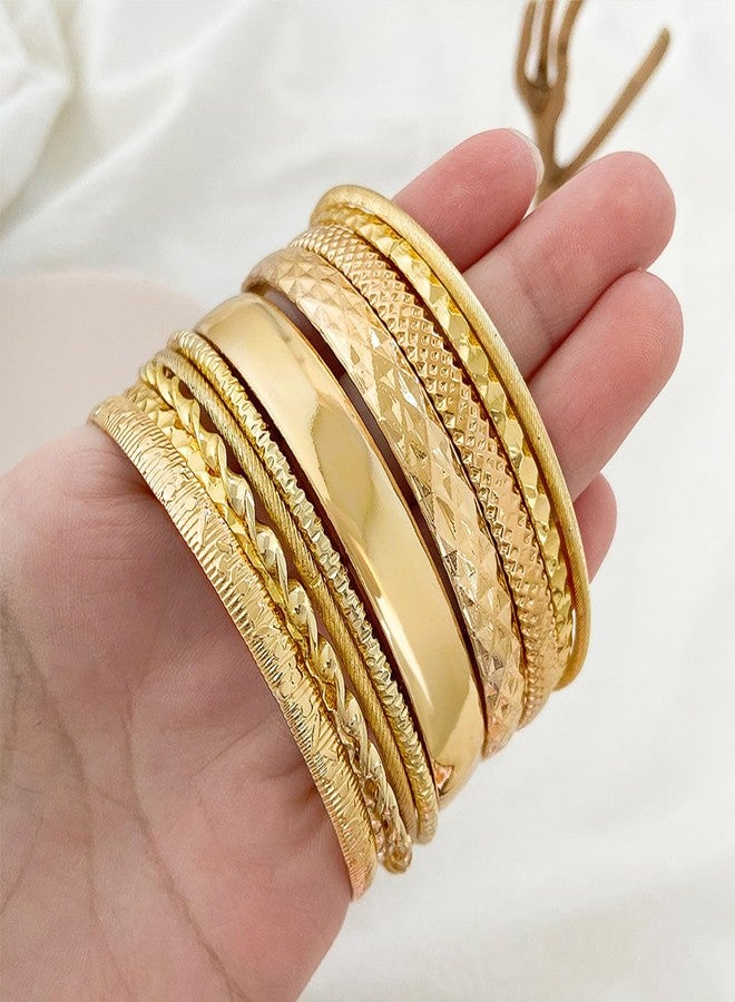 IFKM Gold Bracelets for Women, 14K Gold Plated Dainty Layered Chain Bracelets Adjustable Cute Bangle Link Bracelet Set, View size drawing, Alloy Steel, zircon gemstone - Image 5