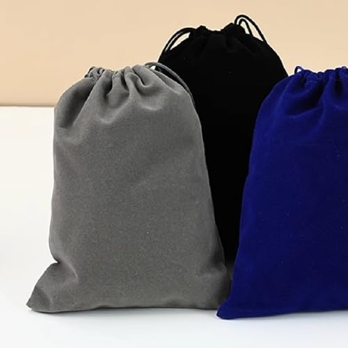 Aestivate 8 Pack Large Velvet Drawstring Pouch, Velvet Bag 8×10 Inch Storage Bag Cosmetics Pouches Dust Bag 8 Pieces(Dark Grey) - Image 2