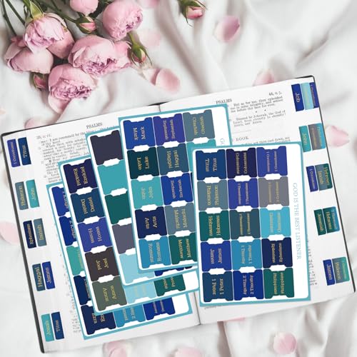 Reaeon Bible Tabs, 75 Tabs, Laminated Bible Index Tabs for Women and Men, Bible Book Tabs for Easy Navigation, Large Print Easy to Read(Gold Foil Blue) - Image 5