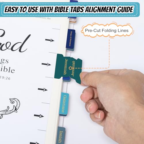 Reaeon Bible Tabs, 75 Tabs, Laminated Bible Index Tabs for Women and Men, Bible Book Tabs for Easy Navigation, Large Print Easy to Read(Gold Foil Blue) - Image 2