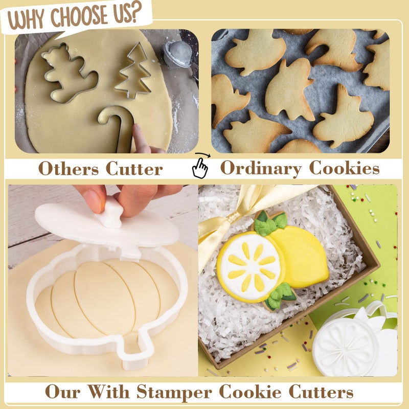 Flycalf Strawberry Cookie Cutters Fruit with Plunger Stamps Holiday PLA Baking Accessories Cutter Molds Gifts Decorative Party 3.5"" Kitchen Cake Supplies - Image 3