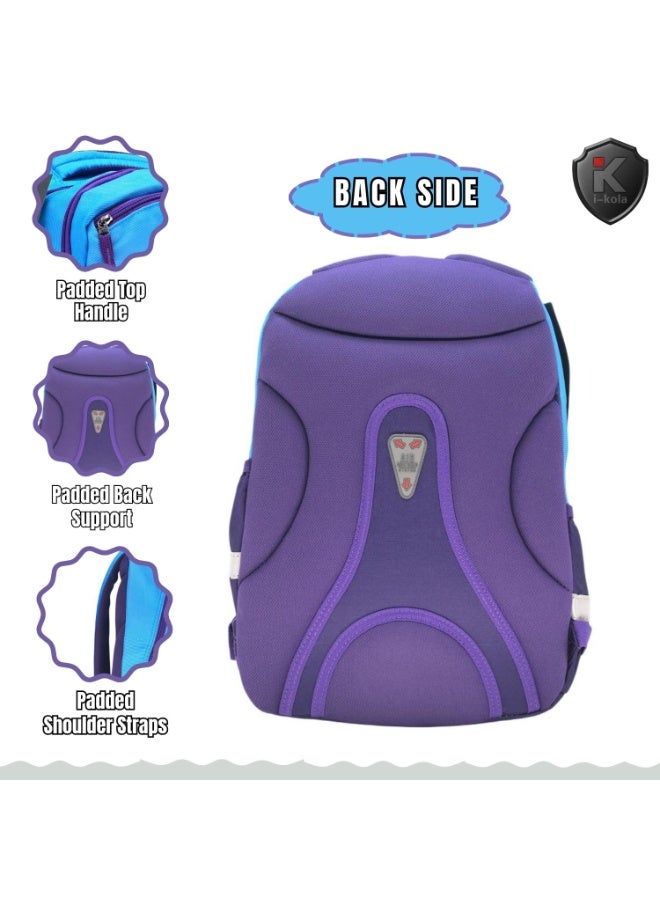 i-kola Blue/Light Blue 18" School Bag | School Backpack For Teenagers | 3 Compartments | PVC Material | School Bags | Backpack For School | School Bag For Boys | School Bag For Girls (I-70015 18BP) - Image 3