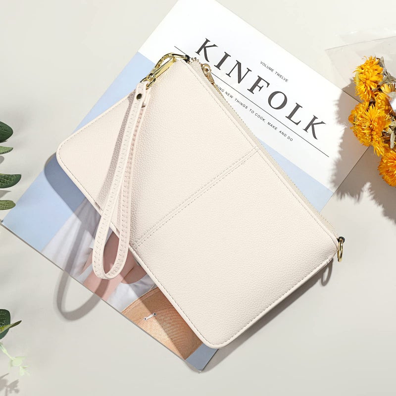 SENDEFN Leather Wristlet Clutch Small Women Crossbody Shoulder Bag Wallet Purses RIFD Card Slots - Image 2