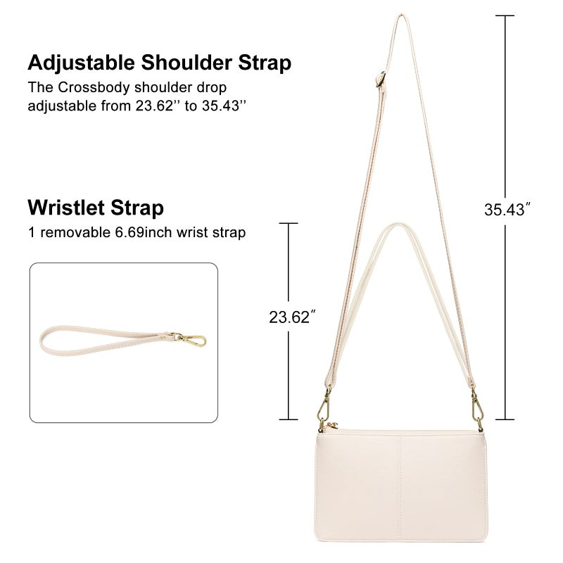 SENDEFN Leather Wristlet Clutch Small Women Crossbody Shoulder Bag Wallet Purses RIFD Card Slots - Image 4