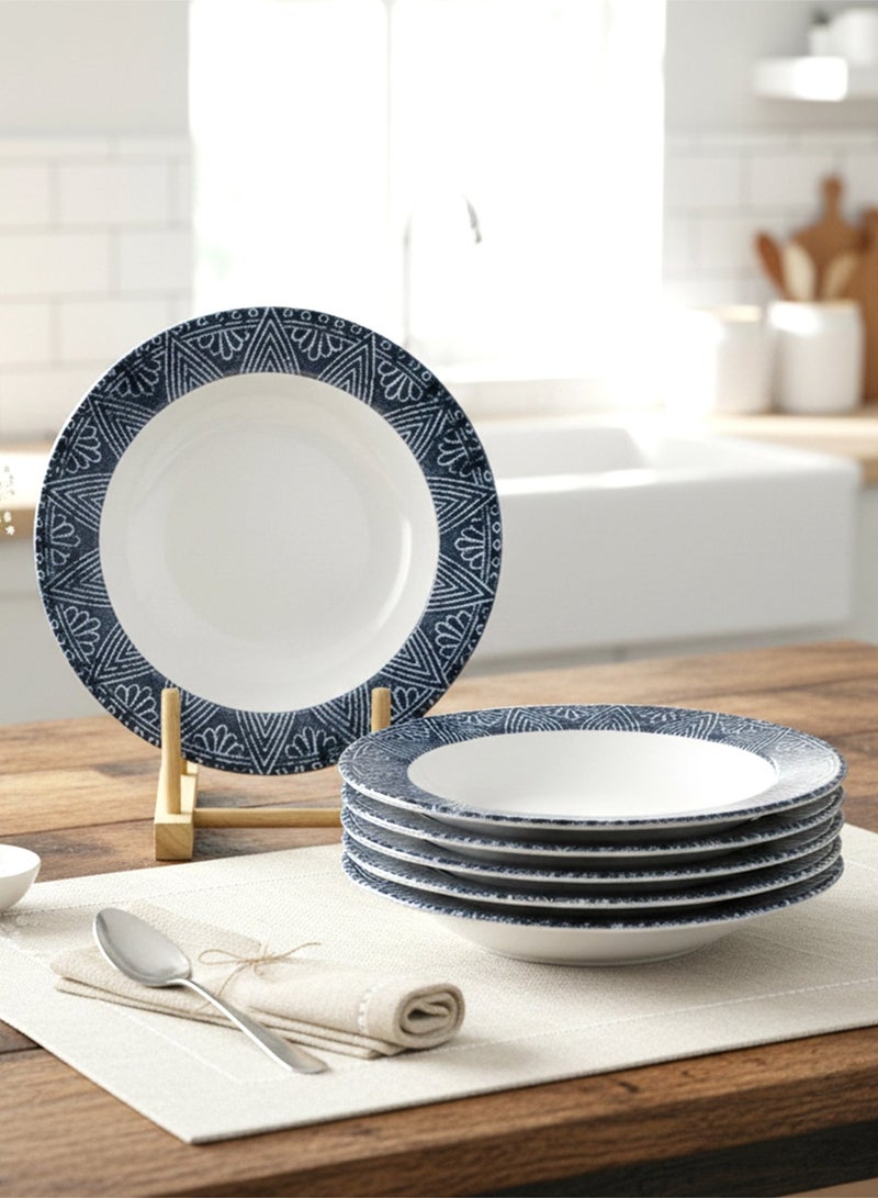 Edessa Ceramic Ginko 22Cm Round Soup Plate, (Set of 6) - Image 1