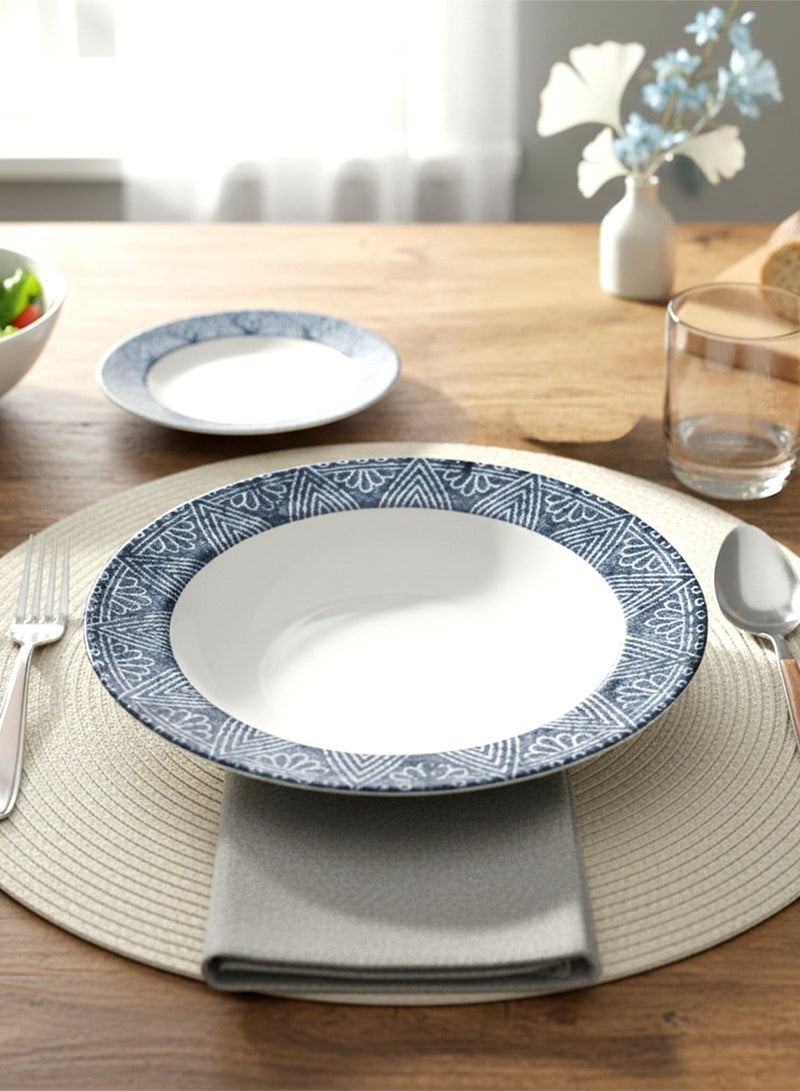 Edessa Ceramic Ginko 22Cm Round Soup Plate, (Set of 6) - Image 3