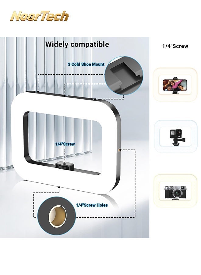 NoorTech Video Rig with Ring Light – Handheld Stabilizer for Multi-Platform Content Creation, Long-Lasting Power with Built-In 8000mAh Battery, Adjustable Ring Light for Makeup, Outdoor & Live Streaming - Image 4
