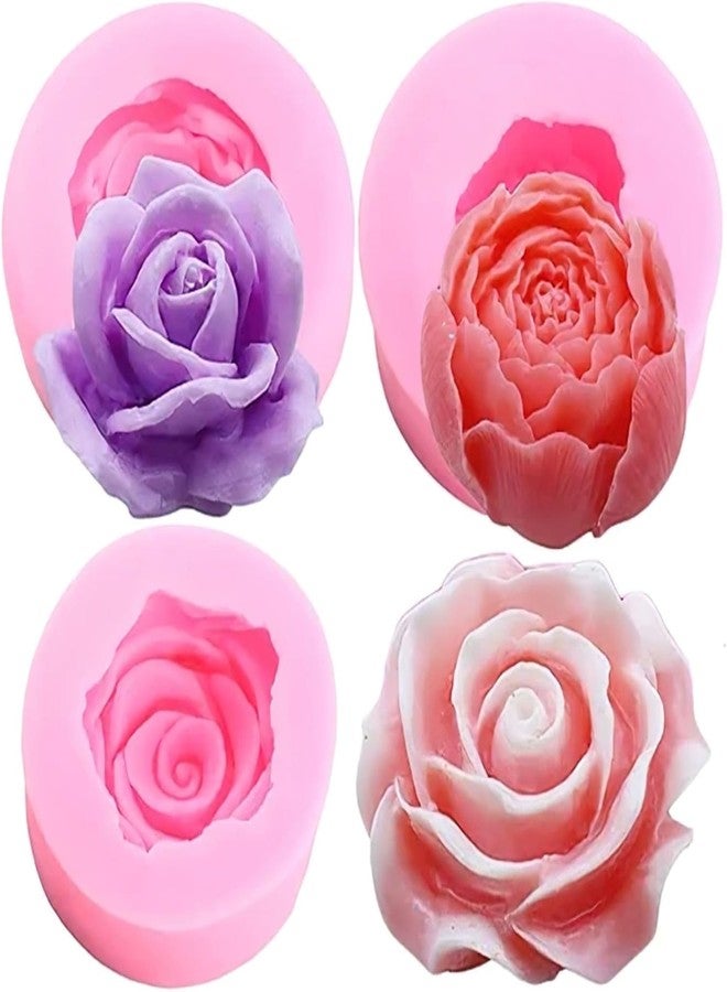 LEGACYCART Silicone Flower Molds Rose Daisy Sunflower Fondant Chocolate Moulds for Baking DIY Candy Cake Decoration Cupcake Topper Gumpaste Polymer Clay Crafting Projects Candle Wax Melts (Pack of 3) - Image 1