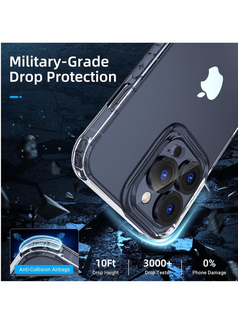 DUSALA [5 in 1 Designed for iPhone 15 Pro Clear Case with Screen Protector[2 Pack] +Camera Lens Protector[2 Pack], Military Grade Drop Protection Transparent Cover 6.1 Inch - Image 3