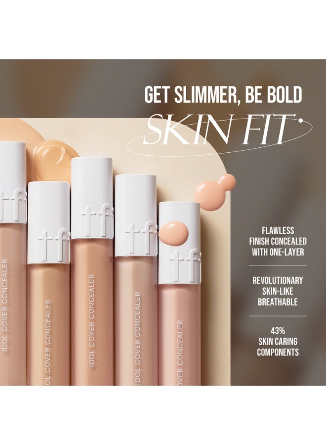 TFIT Idol Cover Concealer - Full Coverage, Lightweight, Sweat & Water Proof, Long-lasting, Lightweight, Conceales Dark Circles, Fine Lines, Redness, (Y01 Light Beige, 6.5g) - Image 2