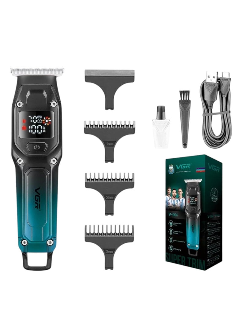 Generic VGR V-964 Hair Clipper with Digital Display, 3 Combs, 100 Minutes of Continuous Use, and 7000RPM Turbo Speed  - Image 1