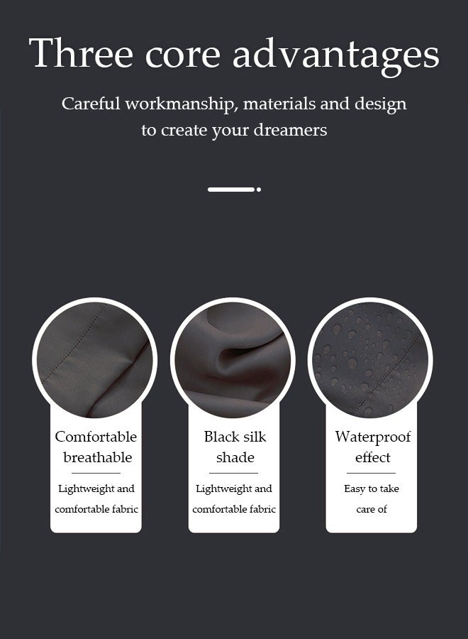 DUNISO قطعتان من الستائر الخارجية، مع ستائر معتمة مثقوبة في الأعلى، مقاومة للماء والرياح، مناسبة للتراسات، الأكواخ، الشرفات، والبرجولات، 132 * 240 سم، رمادي - Image 5
