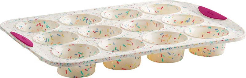 ترودو - 5118553 قالب مافن سيليكون هيكلي ترودو 12 كوب قصاصات/فوشيا - Image 1