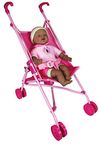 Lissi Doll Umbrella Stroller Set with 16 Baby Doll African American - Image 1