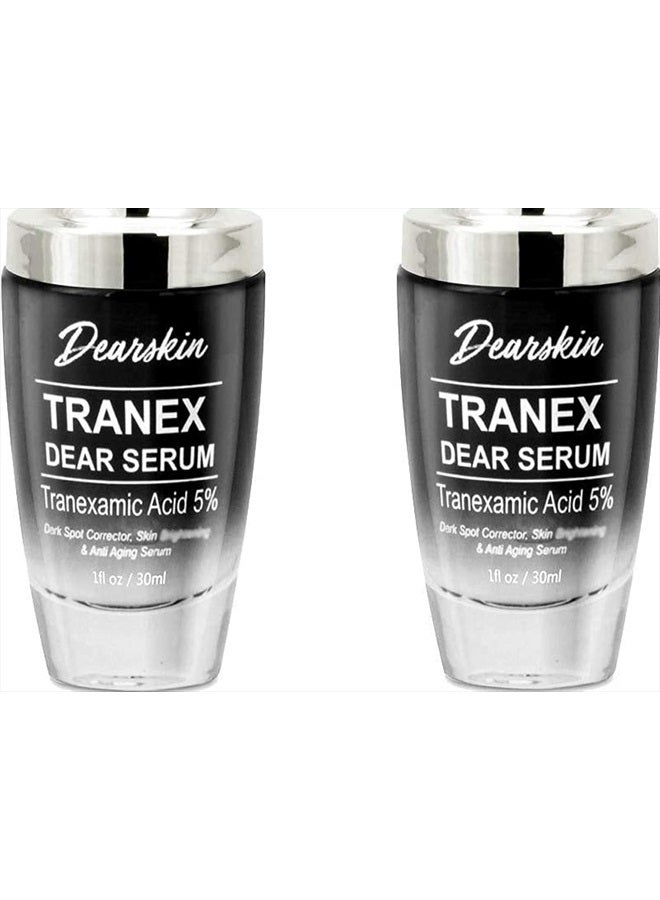 Dearskin 2 PACK Tranexamic Acid Serum 5% Kojic Acid 5% Vitamin C Hyaluronic Acid and Glycolic Acid. Dark Spot Remover Melasma Treatment for Face and Neck Cruelty Free Facial Serum Anti Aging - Image 1