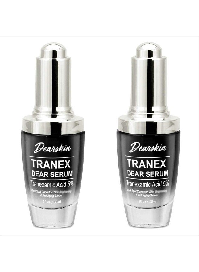 Dearskin 2 PACK Tranexamic Acid Serum 5% Kojic Acid 5% Vitamin C Hyaluronic Acid and Glycolic Acid. Dark Spot Remover Melasma Treatment for Face and Neck Cruelty Free Facial Serum Anti Aging - Image 2