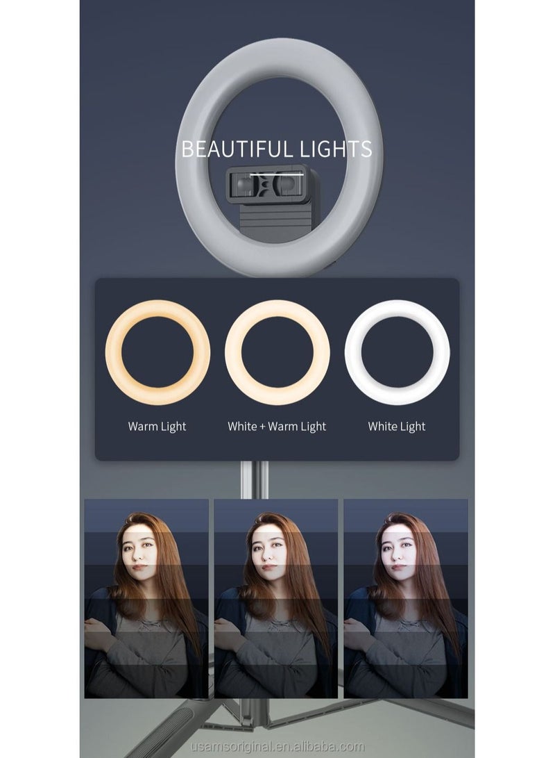 أوسامس USAMS US-ZB241 مصباح حلقي LED مقاس 8 بوصات للتصوير الفوتوغرافي بفيديو مباشر للاستوديو مع حامل ثلاثي القوائم وجهاز تحكم عن بعد لاسلكي - Image 4