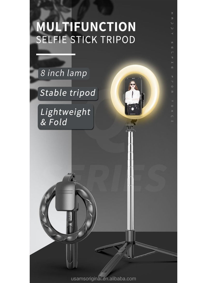 أوسامس USAMS US-ZB241 مصباح حلقي LED مقاس 8 بوصات للتصوير الفوتوغرافي بفيديو مباشر للاستوديو مع حامل ثلاثي القوائم وجهاز تحكم عن بعد لاسلكي - Image 2