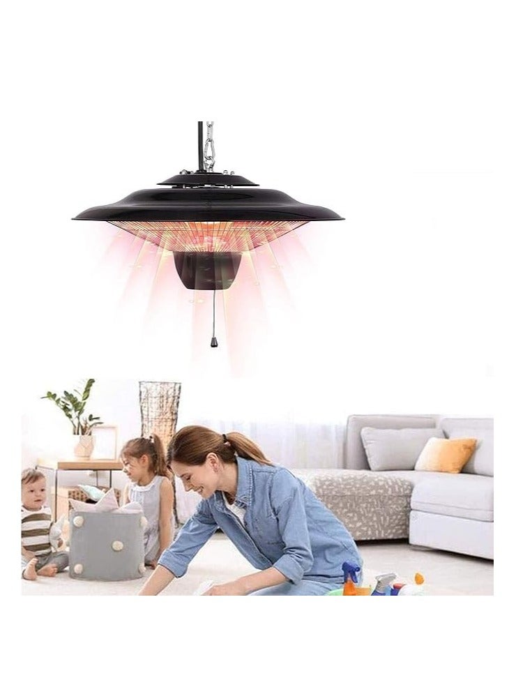 Pull Line Electric Patio Heater – Hanging Ceiling Mounted Halogen Space Heater | Fast Heating, Weatherproof Infrared Heater for Indoor & Outdoor Use - Image 2