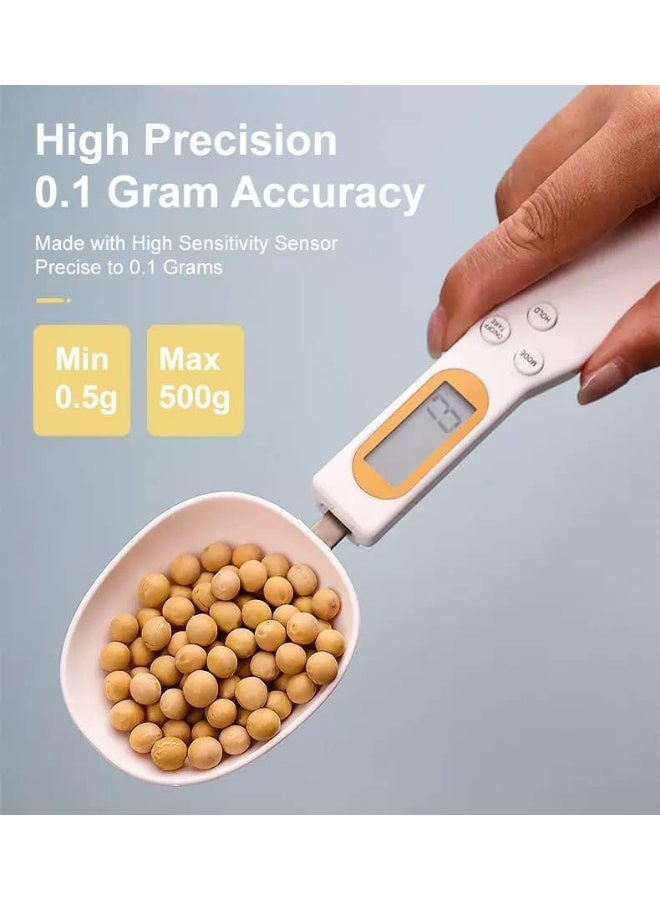 PAKCHOICE Digital Measuring Spoon, Electronic Measuring Spoon Scale 500g / 0.1g, Small Baking Scale with LCD Display, for Food, Spice, Weights up to 500g (USB Charging) - Image 2