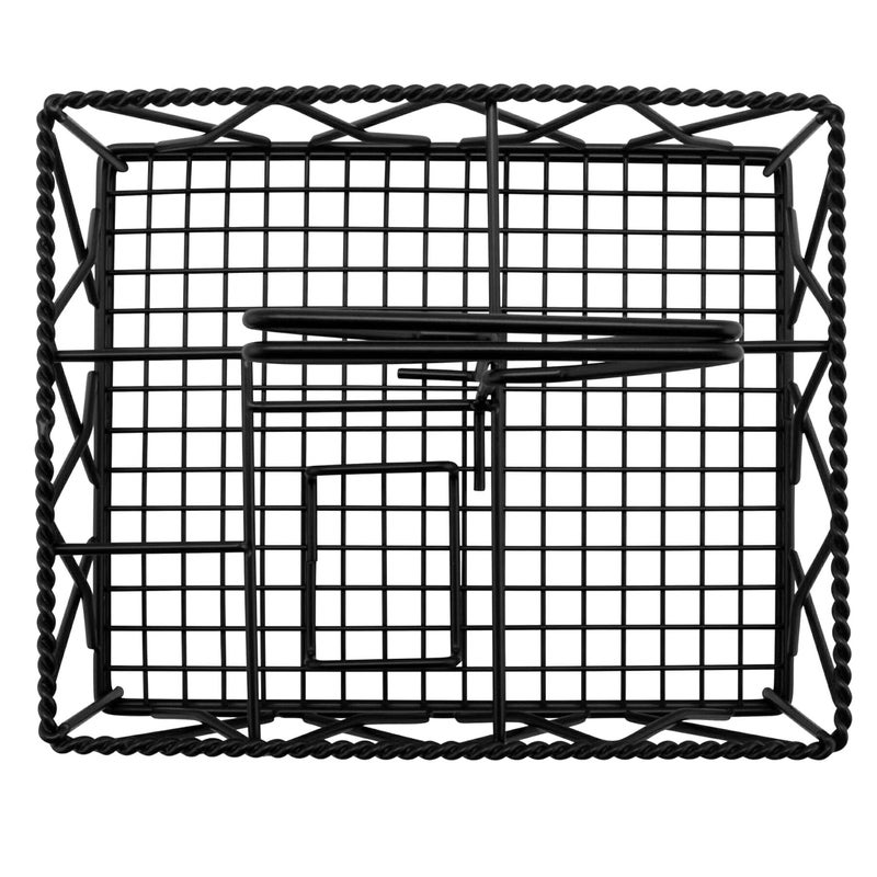 Get Get 4931832 Black Metal Five Compartment Condiment Caddy Iron Powder Coated Table Caddies Collection 9 x 7 Pack of 12  - Image 3