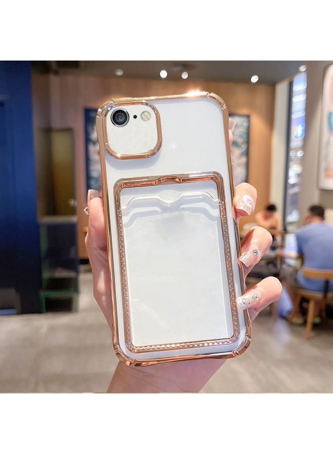 BGM Case Cover For iPhone SE 2022 / 2020 / 8 / 7 Electroplated Frame Card Slot TPU Phone Case Gold