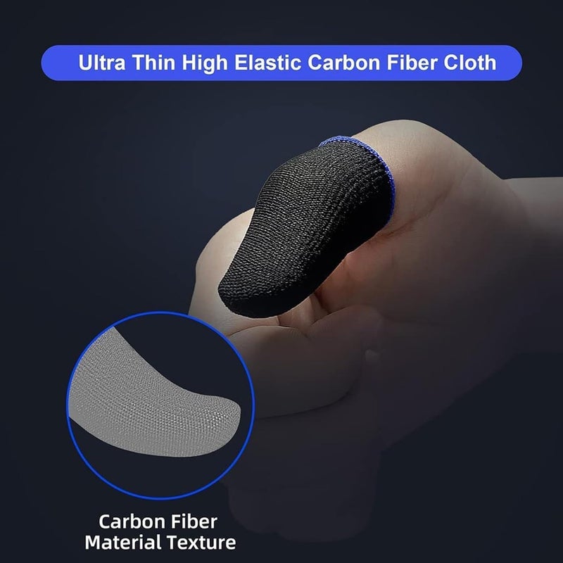 MB Star Pubg Anti-Slip Thumb Sleeve, Increase Your Gaming Score Slip-Proof Sweat-Proof Professional Touch Screen Thumbs Finger Sleeve for Pubg Mobile Phone Game Gaming Gloves Black (20 Pair) - Image 1