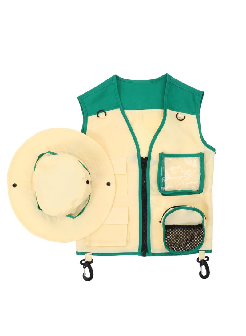 Necomi Kids Adventure Vest and Hat Clothing, Backyard Hunting Outfit Kids Outdoor Activity Vest, Gift for 3-6 Years Old Boys and Girls  - Image 1