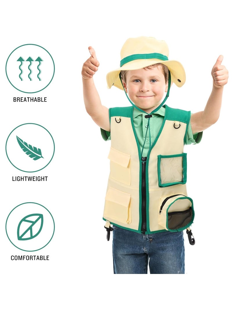 Necomi Kids Adventure Vest and Hat Clothing, Backyard Hunting Outfit Kids Outdoor Activity Vest, Gift for 3-6 Years Old Boys and Girls  - Image 2