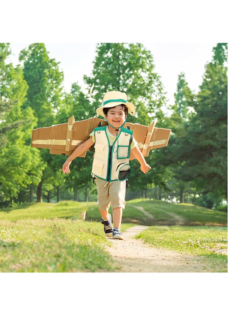 Necomi Kids Adventure Vest and Hat Clothing, Backyard Hunting Outfit Kids Outdoor Activity Vest, Gift for 3-6 Years Old Boys and Girls  - Image 4