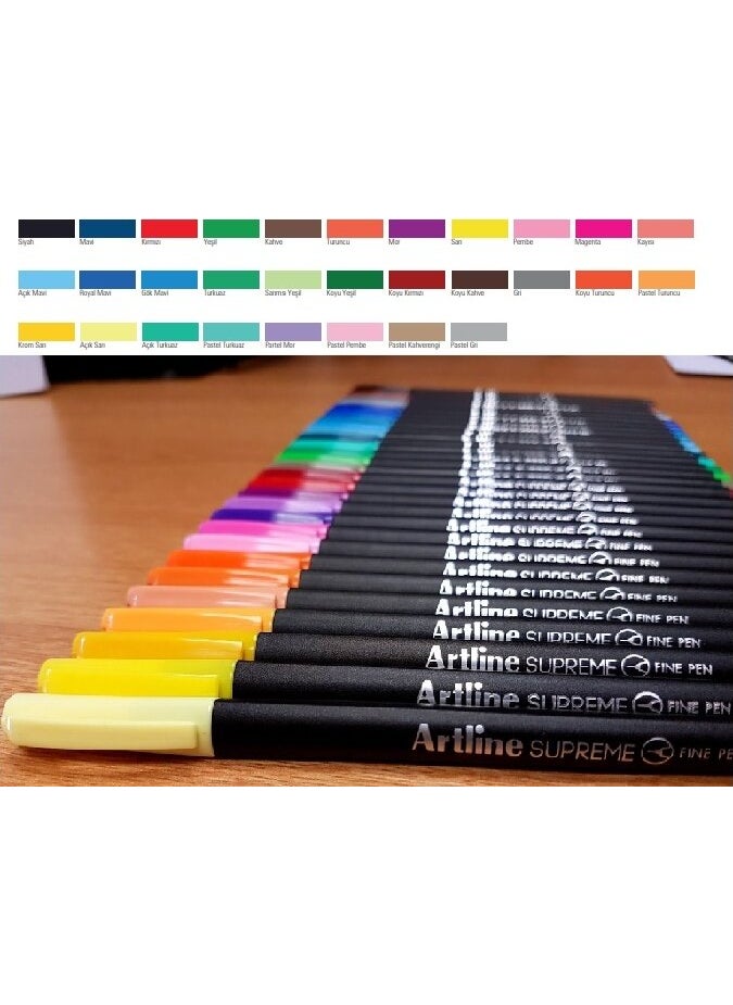 Artline - Supreme Fine Pen (0.4 mm) Pen Dark Green - Image 1
