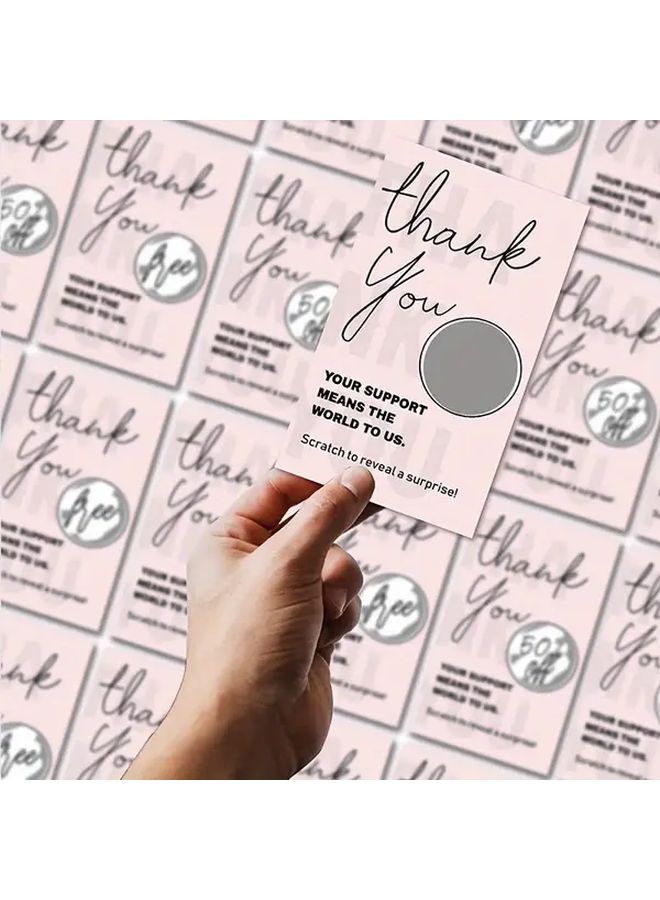 30 Pcs Scratch Off Thank You Cards With 30 Pcs Labels For Spa Salon Beauty Christmas Birthday Holidays Weddings Bridal Baby Showers Blank Gift Vouchers For Small Businesses Restaurants - Image 3