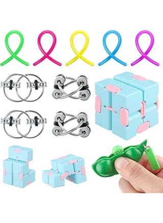 8 Pieces Bundle Sensory Fidget Set Anxiety Relief Bundle Fidget Cube Keyring Pea Keychain Soybean Stretchy String for Birthday, Classroom Rewards Prizes - pzsku/ZE75249082D5B3697FF26Z/45/1751365404/2267d017-7bfa-4fb5-832c-33f5150d86e7