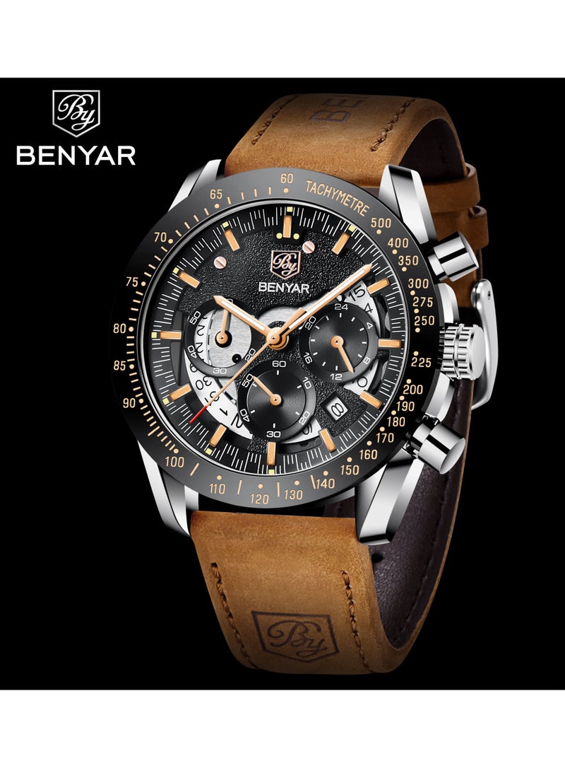 Watches for Men Quartz Watch Leather Waterproof Chronograph Watch 5120 - pzsku/ZE7524BF61C2C3B3A82CBZ/45/_/1710560327/d86e6efe-f573-4f53-afe6-5e2ceeb33774