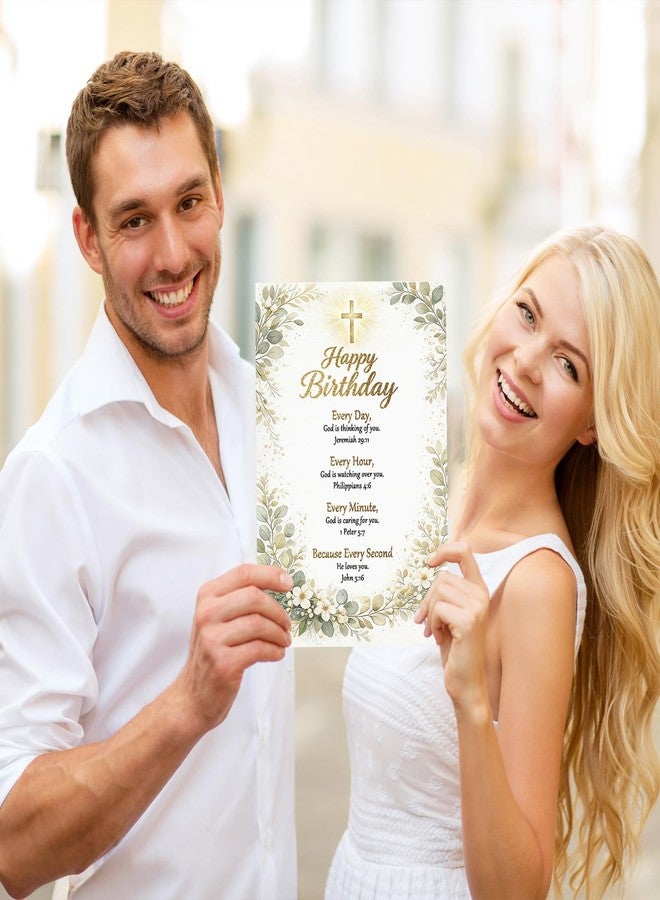FANCYLUCKY Religious Birthday Card with Bible Verse, Christian Birthday Card for Women Men, Faith Based Birthday Card - Image 5
