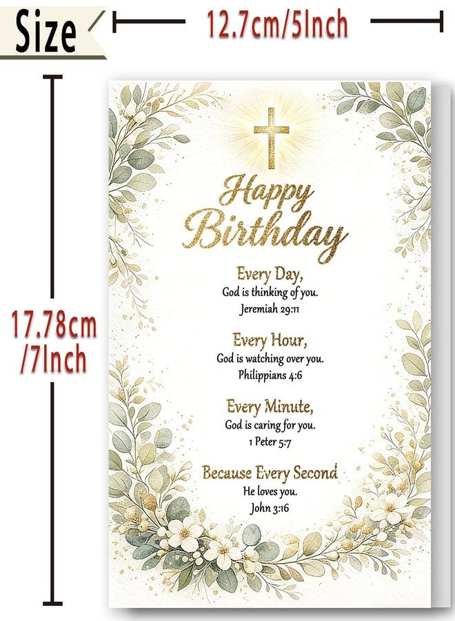 FANCYLUCKY Religious Birthday Card with Bible Verse, Christian Birthday Card for Women Men, Faith Based Birthday Card - Image 3