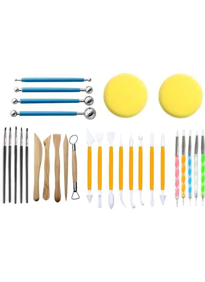 Hobi Market Art Hobby Market Art Ceramic Sculpture Polymer Clay Shaping Modeling Detail Set 29 Pieces