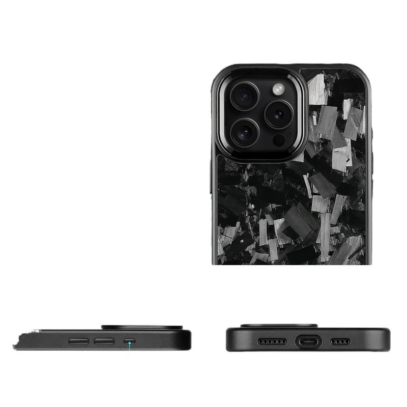 MS غطاء واقي بCarbon Fiber Texture لـ iPhone 12 Pro مع مقاوم للصدمات وحماية من السقوط مع مقاوم للصدمات مع مقاوم للخدش باللون Gold باللون الذهبي - Image 5