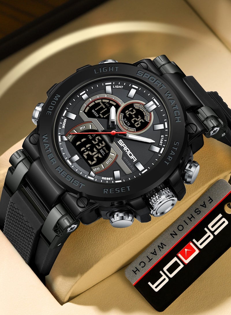 Sanda Fashion Men's Electronic Watch Personalized Sports Multi functional Waterproof Night Light Men's Electronic Watch - Image 1