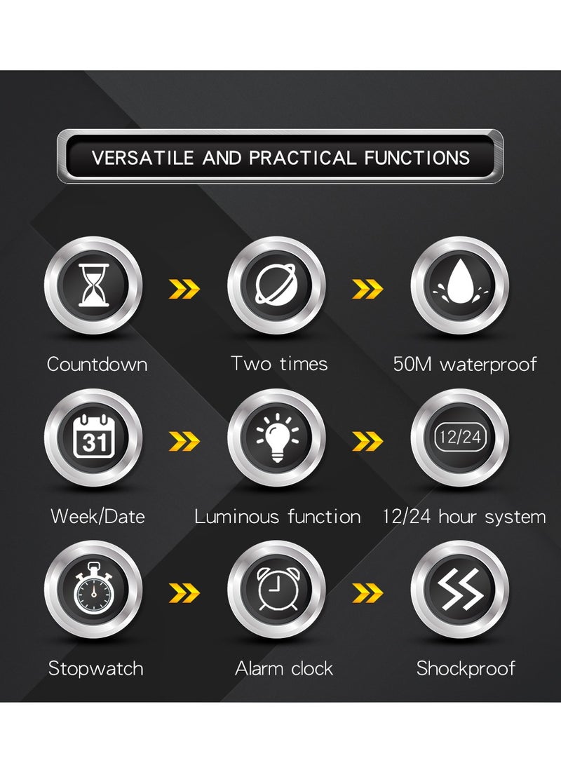 Sanda Fashion Men's Electronic Watch Personalized Sports Multi functional Waterproof Night Light Men's Electronic Watch - Image 5