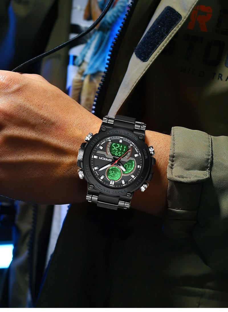 Sanda Fashion Men's Electronic Watch Personalized Sports Multi functional Waterproof Night Light Men's Electronic Watch - Image 3