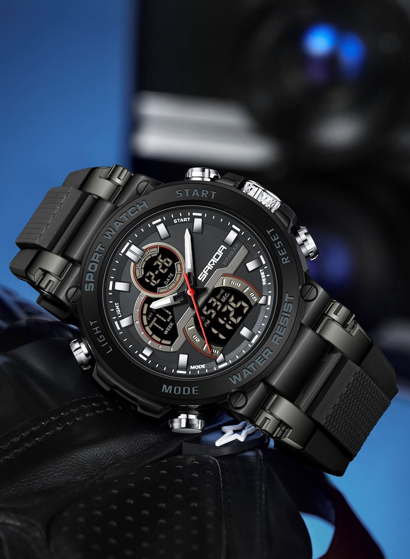 Sanda Fashion Men's Electronic Watch Personalized Sports Multi functional Waterproof Night Light Men's Electronic Watch - Image 2