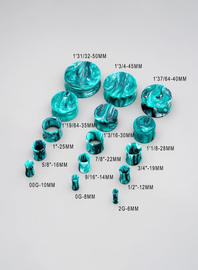 COOEAR Ear Plugs Tunnels Piercing Gauges for Ears, Double Flared Expander Stretchers, 2 Pairs Colorful Acrylic Earrings. - Image 5
