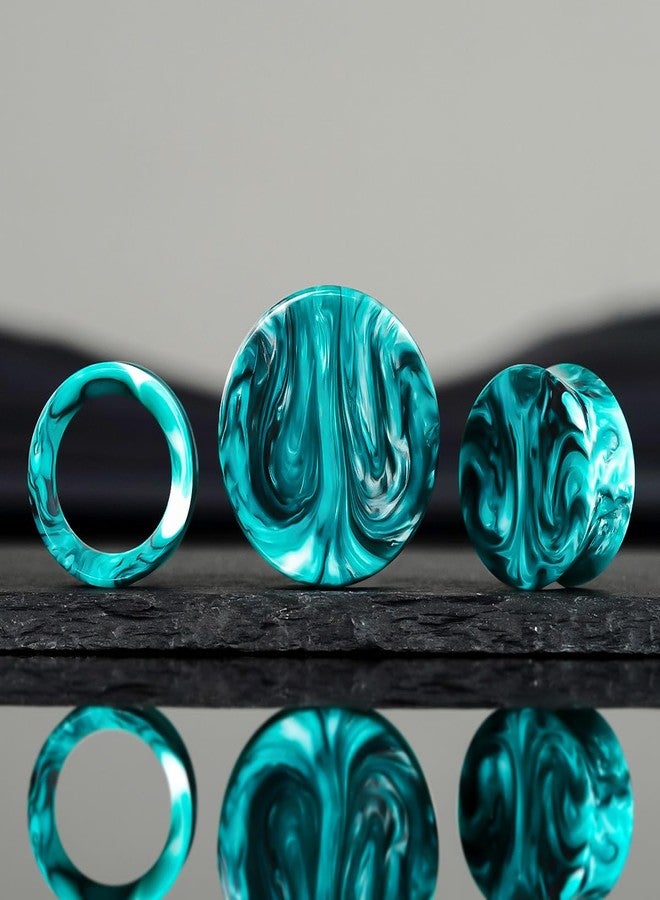 COOEAR Ear Plugs Tunnels Piercing Gauges for Ears, Double Flared Expander Stretchers, 2 Pairs Colorful Acrylic Earrings. - Image 2