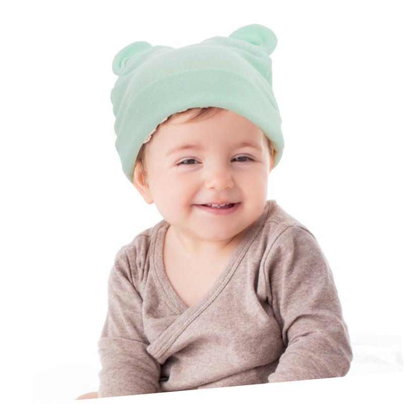 Newborn Bear Ears Beanie Hat Soft Cotton Baby Caps For Boys And Girls - Image 5