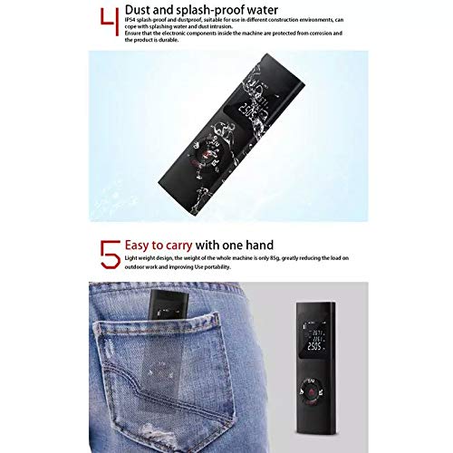 XPR3SS 40m(131 Feet) Type-C Rechargeable Ultra Mini Compact Laser Distance Meter Range Finder Portable Digital Measuring Device. - Image 3
