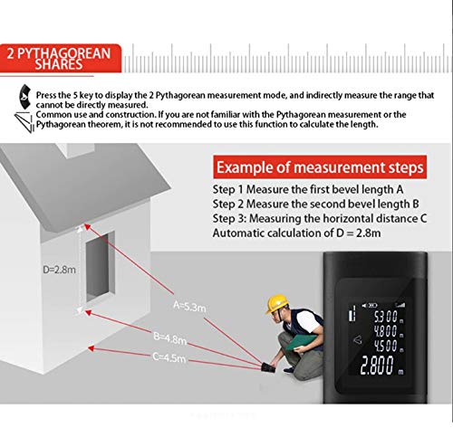 XPR3SS 40m(131 Feet) Type-C Rechargeable Ultra Mini Compact Laser Distance Meter Range Finder Portable Digital Measuring Device. - Image 5