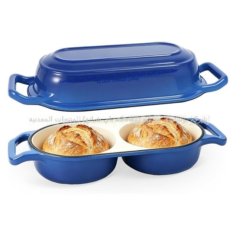 Pink Double-Layer Dutch Oven for Sourdough Bread Baking, Enamel Cast Iron Dutch Oven with Round Bread  Mold - Image 4
