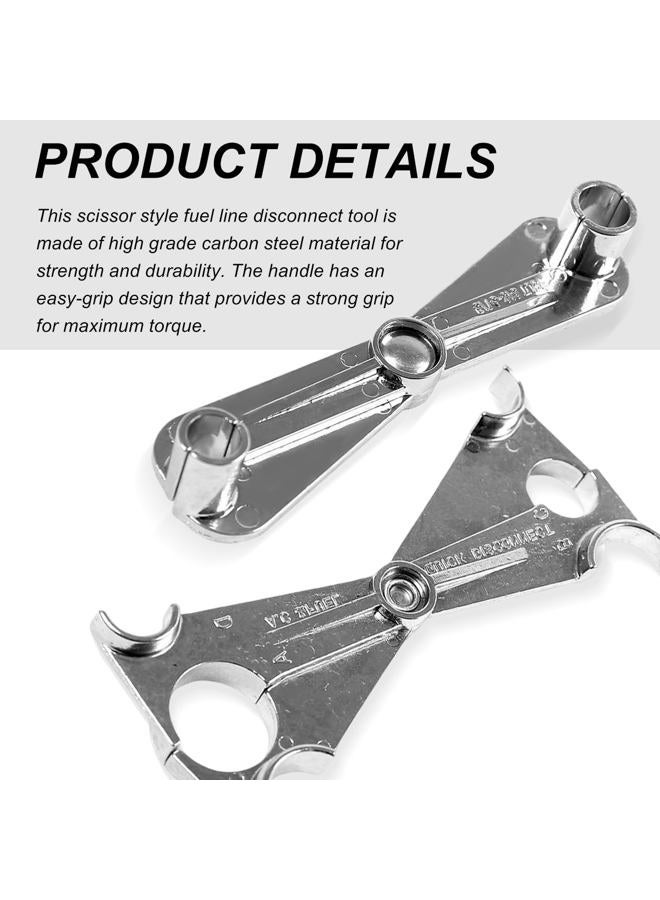 Wevdn 2PCS Fuel Line Disconnect Tool, 3/4 5/8 1/2 3/8 Inch & 3/8 5/16 Inch Fuel Filter Removal Tool for Quick Disconnection, Multi-Purpose Scissor Fuel Line Wrench Fit Cars Truck SUV - Image 3